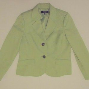 Kasper Lime Green argyle diamond textured blazer